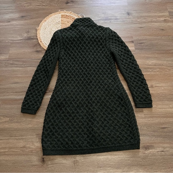 ARAN CRAFTS 100% Merino Wool Cross Over Neck Aran Coatigan Retail $149.95 - Picture 9 of 9